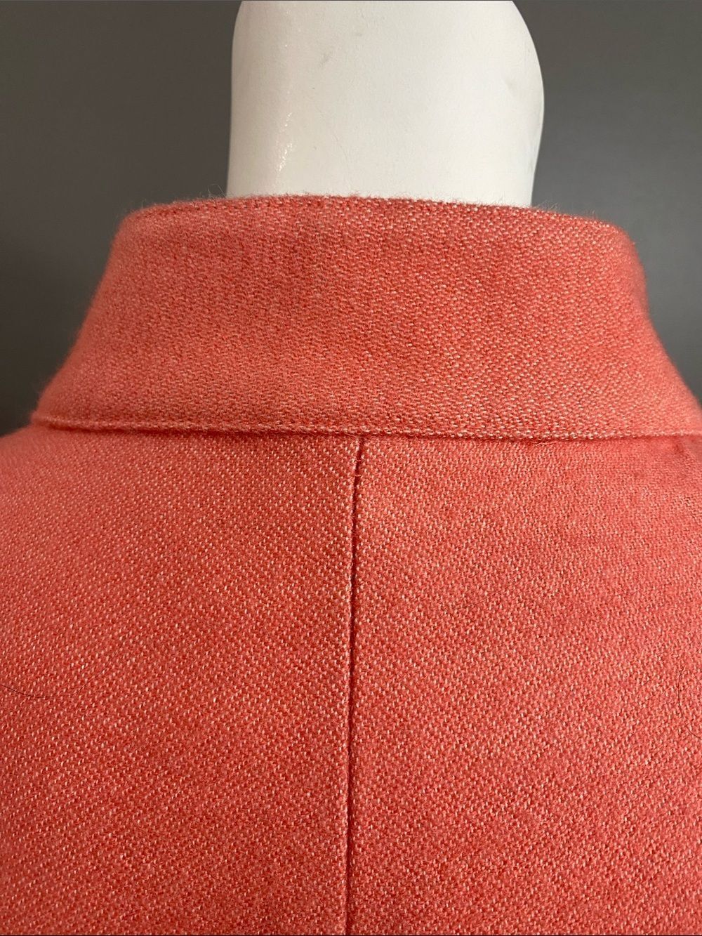 Lauren Moffatt Eastward Dress Coat Coral Arrow-Trim Wool Size M - Picture 10 of 15